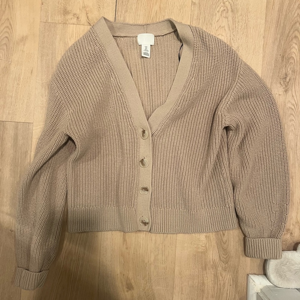 H&M Tan Cardigan Sweater
